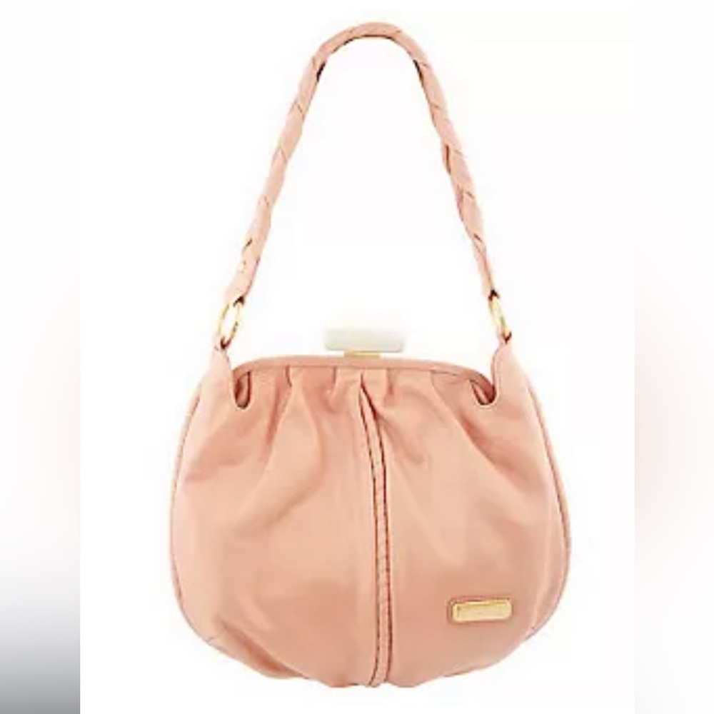 ISABELLE FIORE “Fiore” Vintage Rare Dusty Rose Leather Frame Hobo with Clasp